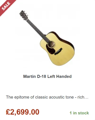Lefty Martin D-18 - ยฃ2699.00 at Gear4music for Black Friday