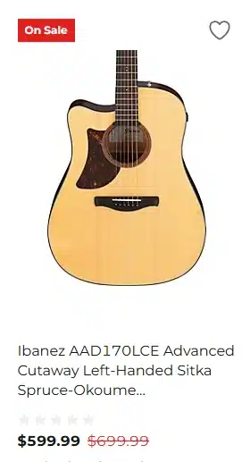 Lefty Ibanes AAD170LCE - $599.99 at Guitar Center for Black Friday