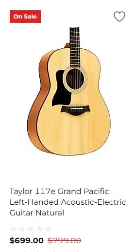 Lefty Taylor 117e Grand Pacific - $699.99 at Guitar Center for Black Friday