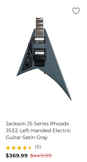 Lefty Jackson JS Series Rhoads JS32 (Satin Gray) - $369.99 at Guitar Center for Black Friday