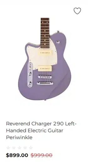 Lefty Reverend Charger 290 (Periwinkle) - $899.00 at Guitar Center for Black Friday