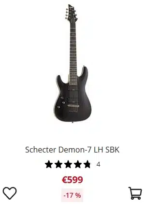Lefty Schecter Demon-7 (Satin Black) - €599 at Thomann for Cyber Week