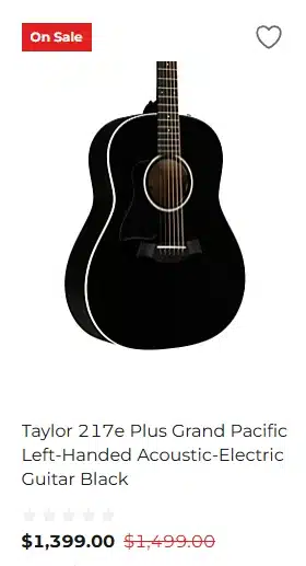 Lefty Taylor 217e Plus Grand Pacific (Black) - $1,399.00 at Guitar Center for Black Friday