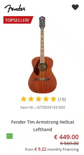 Lefty Fender Tim Armstrong Hellcat - €449 at Music Store