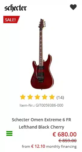 Lefty Schecter Omen Extreme 6 FR (Black Cherry) - €680 at Music Store