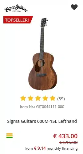 Lefty Sigma Guitars 000M-15L - €433 at Music Store