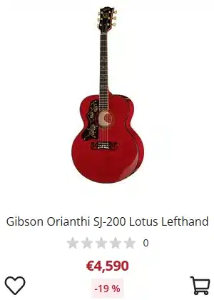 Lefty Gibson Orianthi SJ-200 Lotus (Transparent Cherry Red) - €4,590 at Thomann for Cyber Week