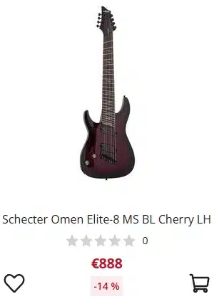 Lefty Schecter Omen Elite-8 (Black Cherry Burst) - €888 at Thomann for Cyber Week