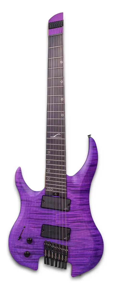 A left handed Legator G7FSS-LH in a Purple Flame finish