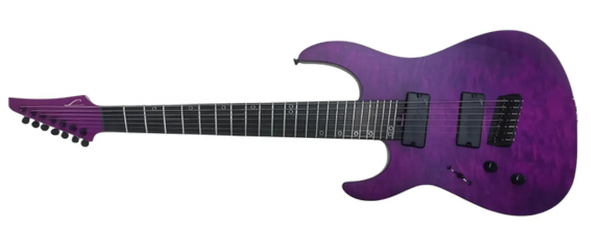 Left Handed Legator Guitars - A left handed Legator N7FSS-LH in a Purple Flame finish