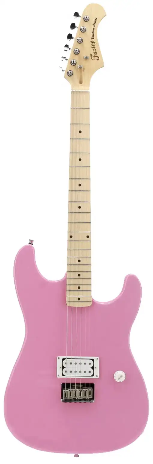 A right handed Fazley Hot Rod V2 with a shell pink finish