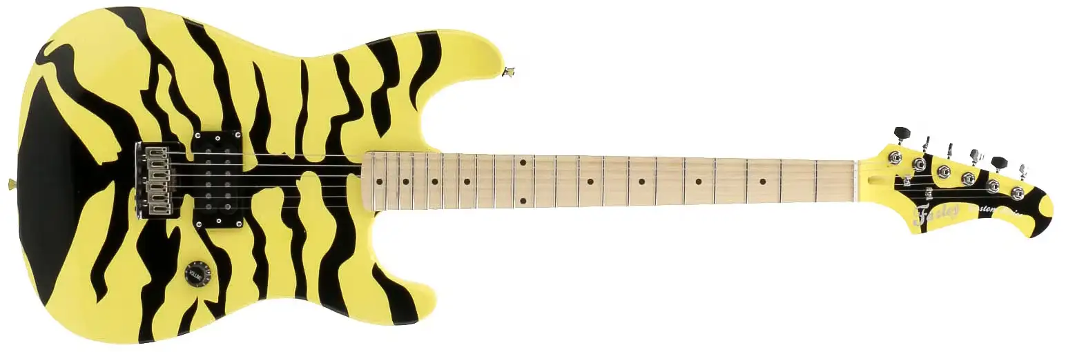 A right handed Fazley Hot Rod V2 with a yellow tiger finish