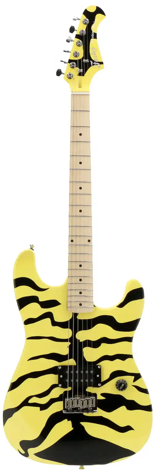 A right handed Fazley Hot Rod V2 with a yellow tiger finish