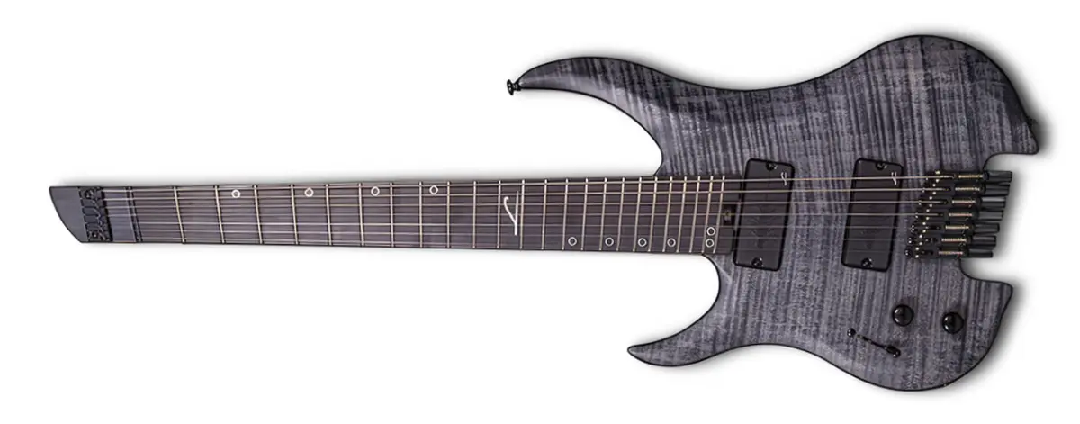 A left handed Legator G7FSS-LH in a Black Flame finish