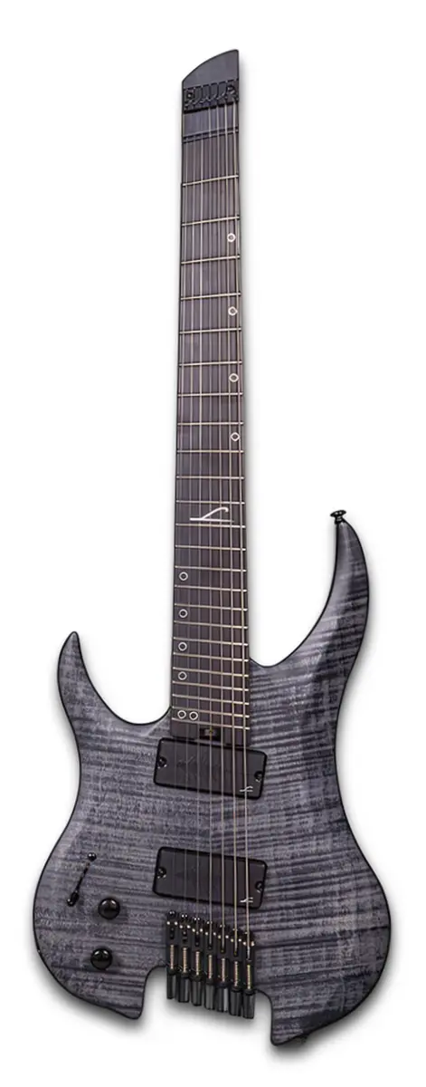 A left handed Legator G7FSS-LH in a Black Flame finish
