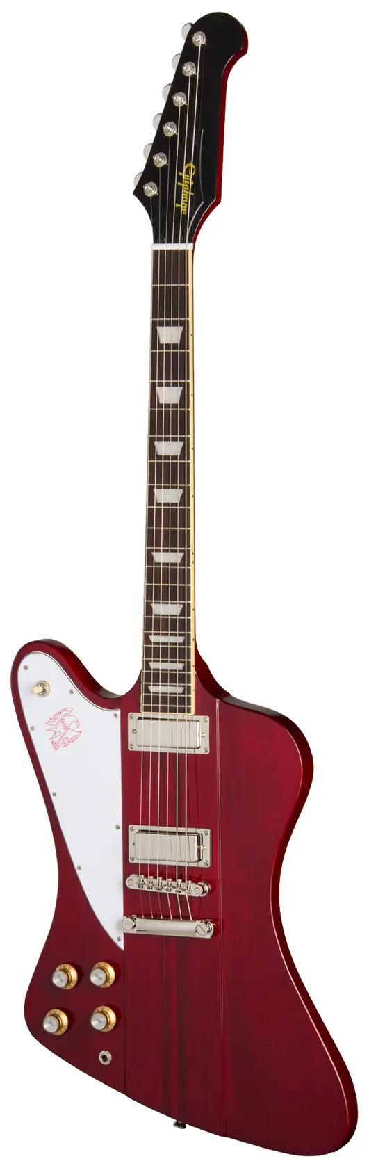 Left Handed Epiphone Guitars - Epiphone Firebird with a Wine Red finish.