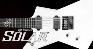 Left Handed Solar Guitars - Body of a lefty Solar E1.6Vinter LH guitar with a Pearl White Matte finish