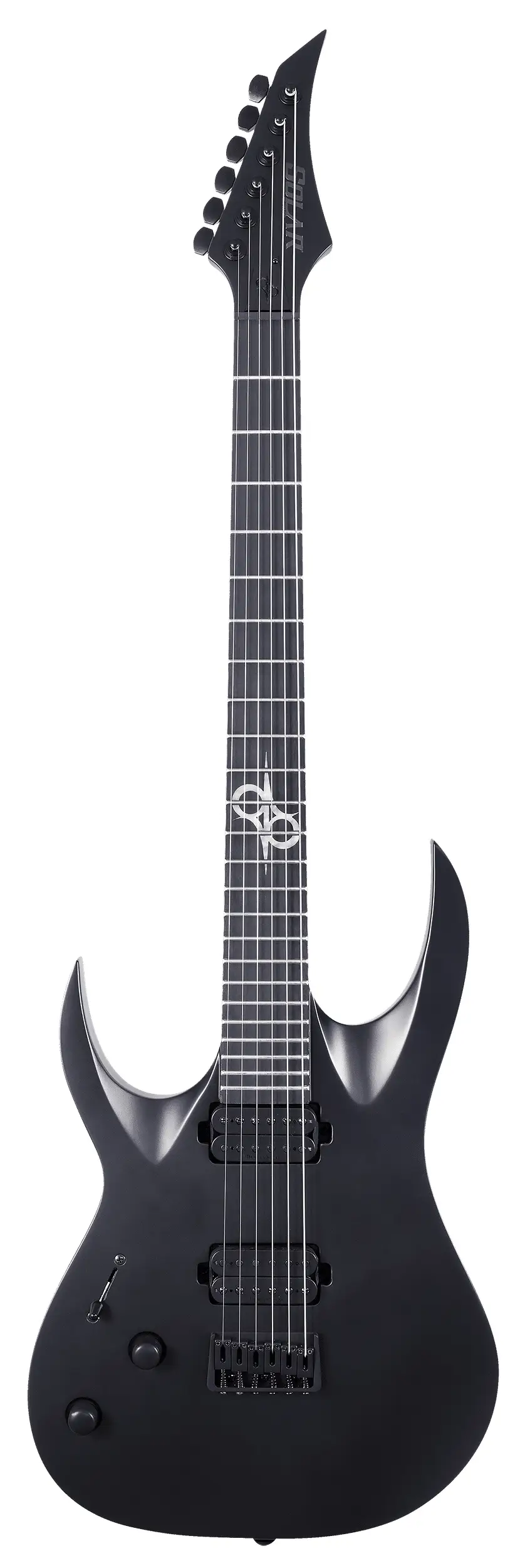 A left handed Solar A2.6C with a carbon black matte finish